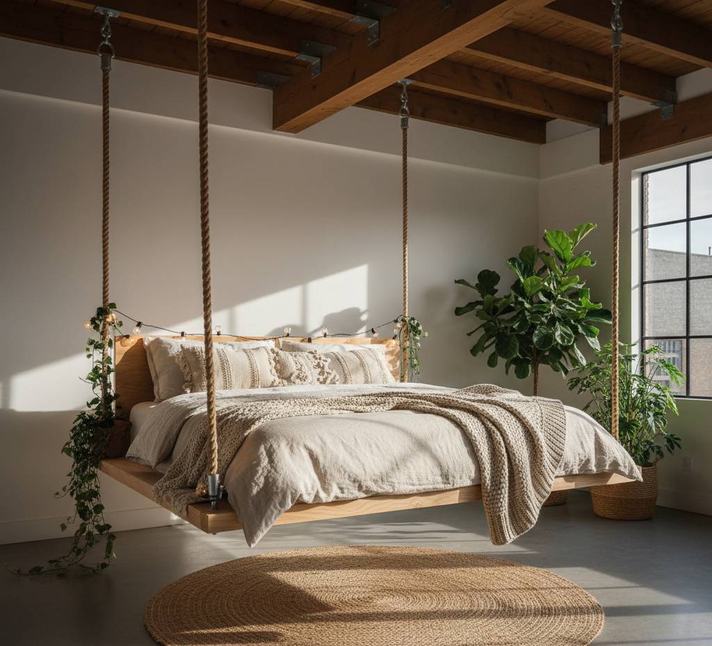Jak zrobić łóżko podwieszane pod sufitem? Praktyczny poradnik