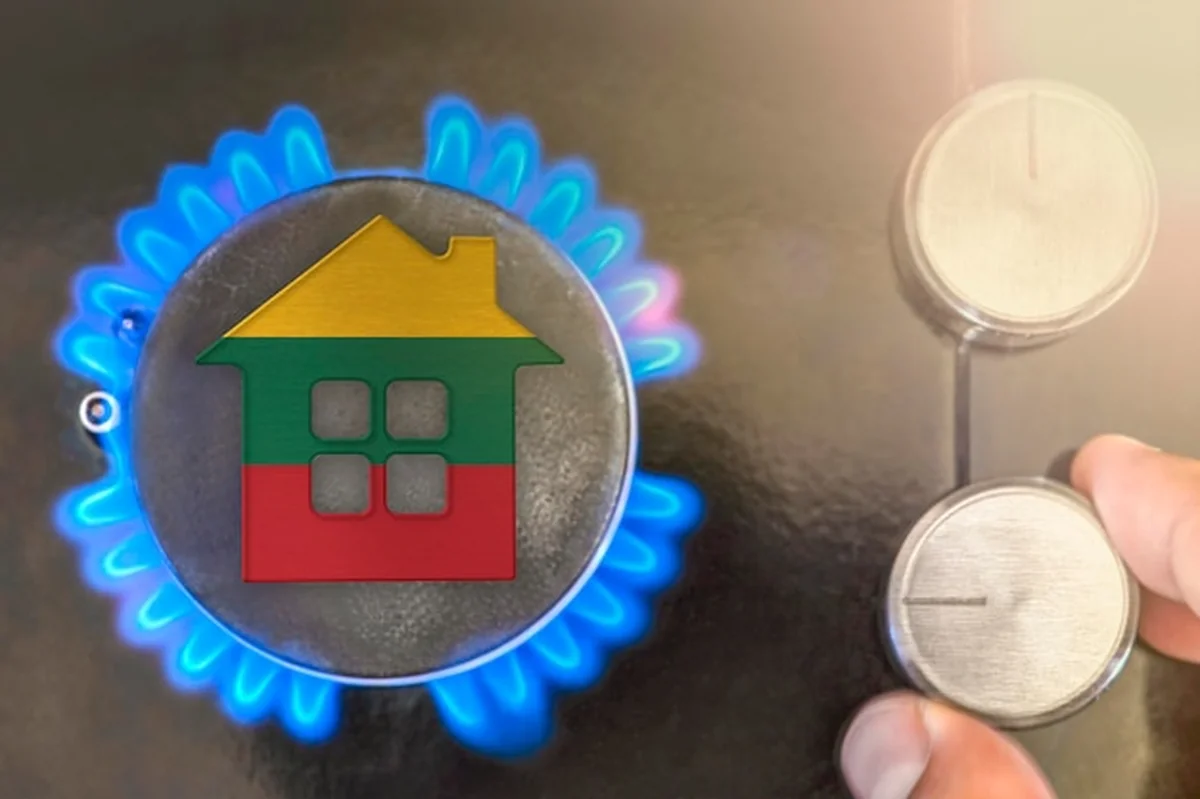 Model domu przy płomieniu kotła gazowego na czarnym tle